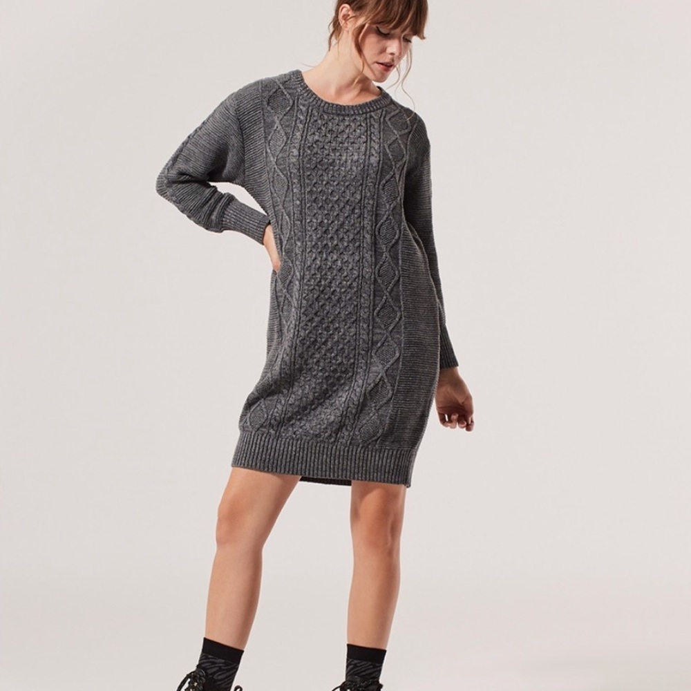 Pact Cable Knit Sweater Dress